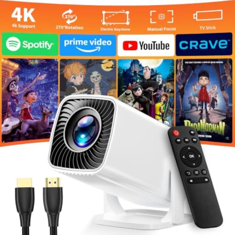迷你投影仪 (便携 / 支持 4K) – 61% OFF