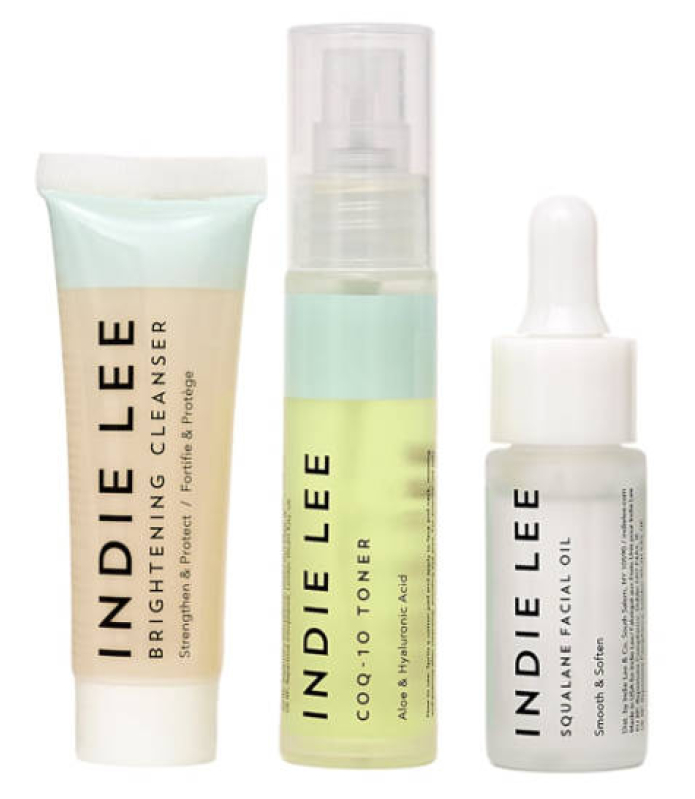 Travel Size Toiletries Skincare Set with Brightening Cleanser