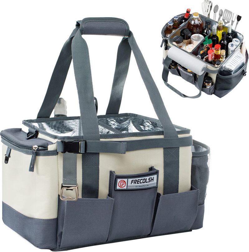 Large Grill Caddy - BBQ/Tailgating Accessories, Insulated Condiment Holder
