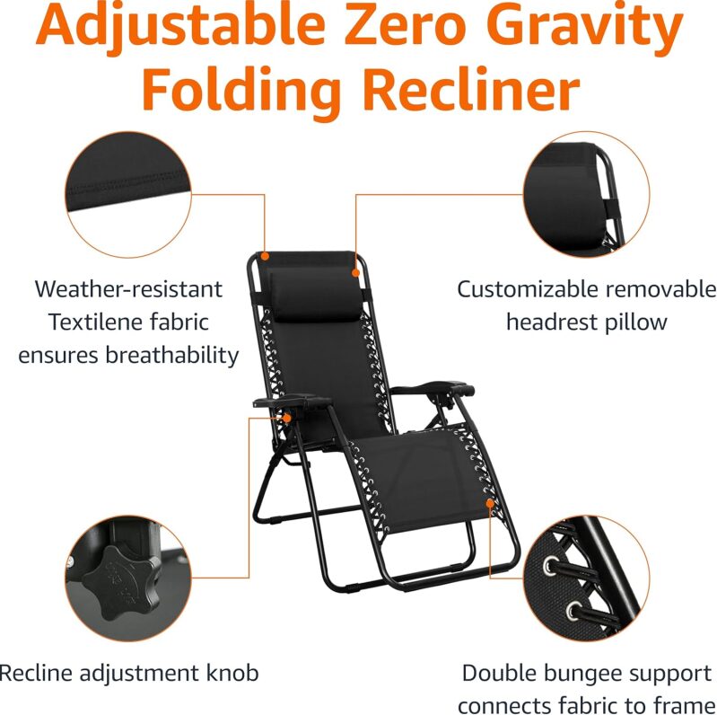 Amazon Basics Outdoor Patio Zero Gravity Lounge Chair
