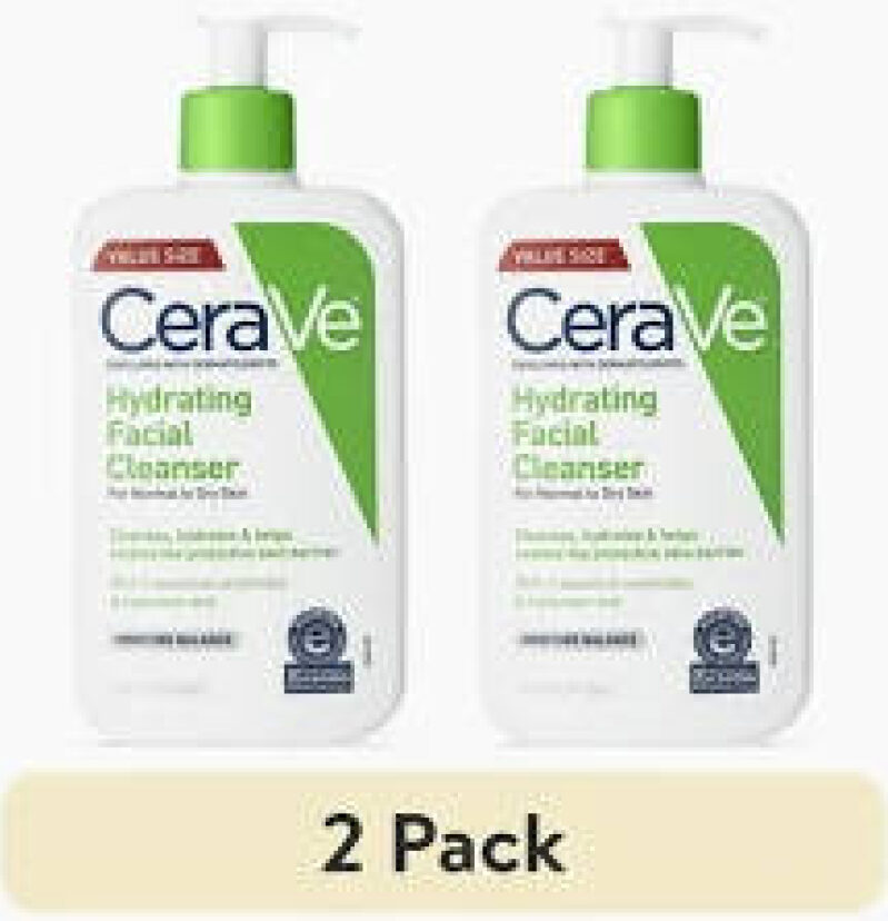 CeraVe Hydrating Facial Cleanser for Normal to Dry Skin, Daily Face Wash for Dryness, 16 fl oz.