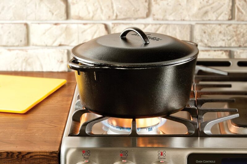 Lodge L8DOL3HH41PLT Cast Iron Dutch Oven with Handle Holders