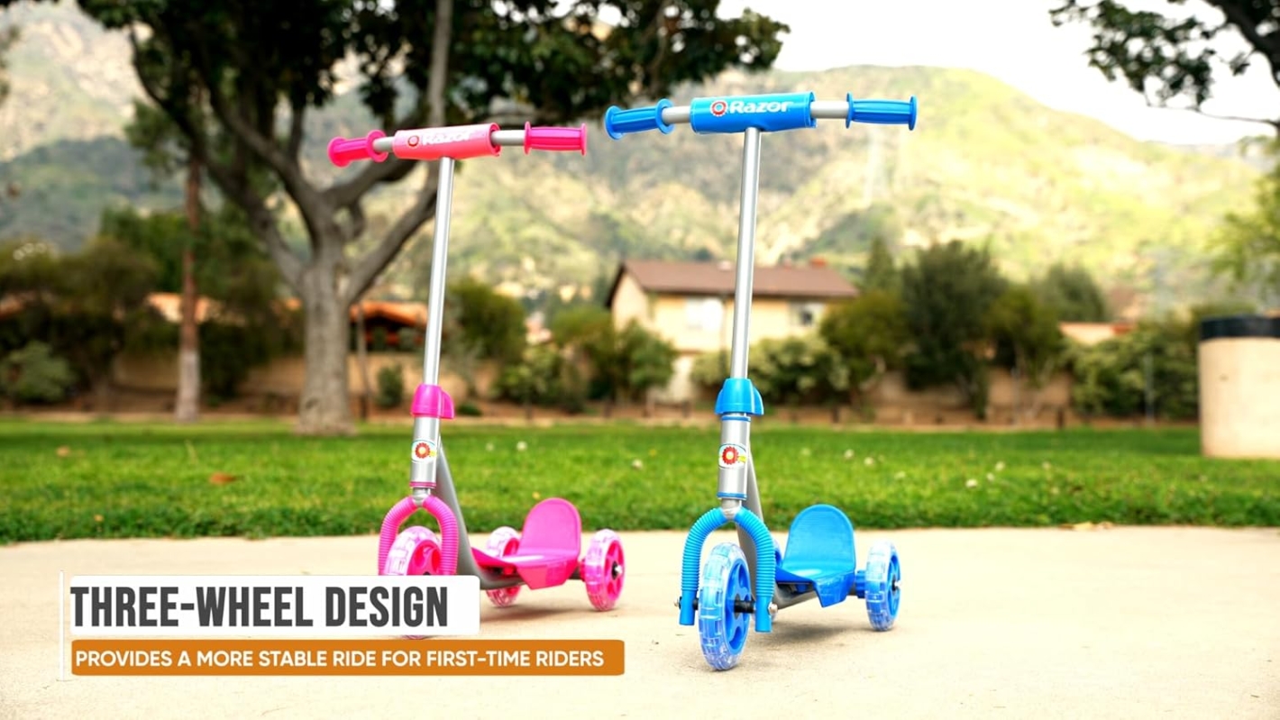Razor Jr. Lil’ Kick 3-Wheel Kick Scooter - For Ages 3+, Max 44 lb