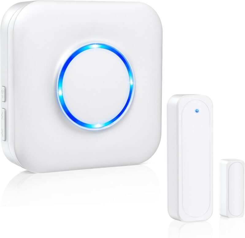 Satisure Wireless Door Chime - 600 FT Range, 58 Chimes, Door Open Sensor Alarm
