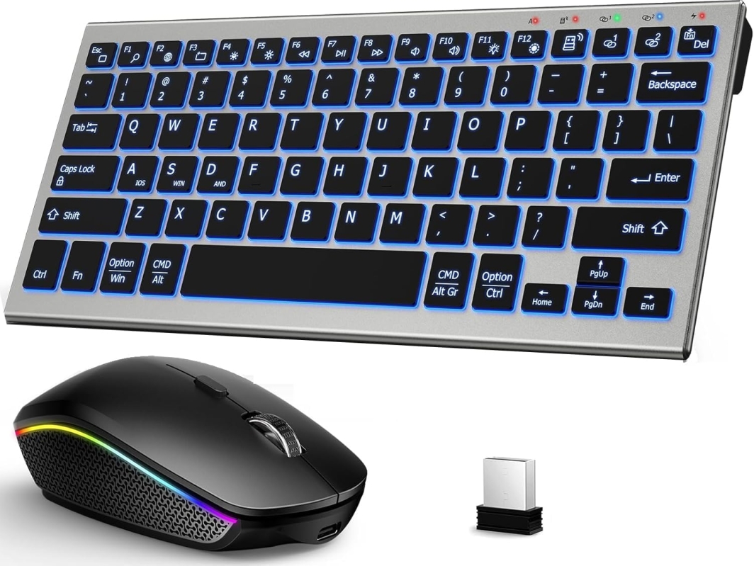 Backlit Wireless Keyboard and Mouse Combo