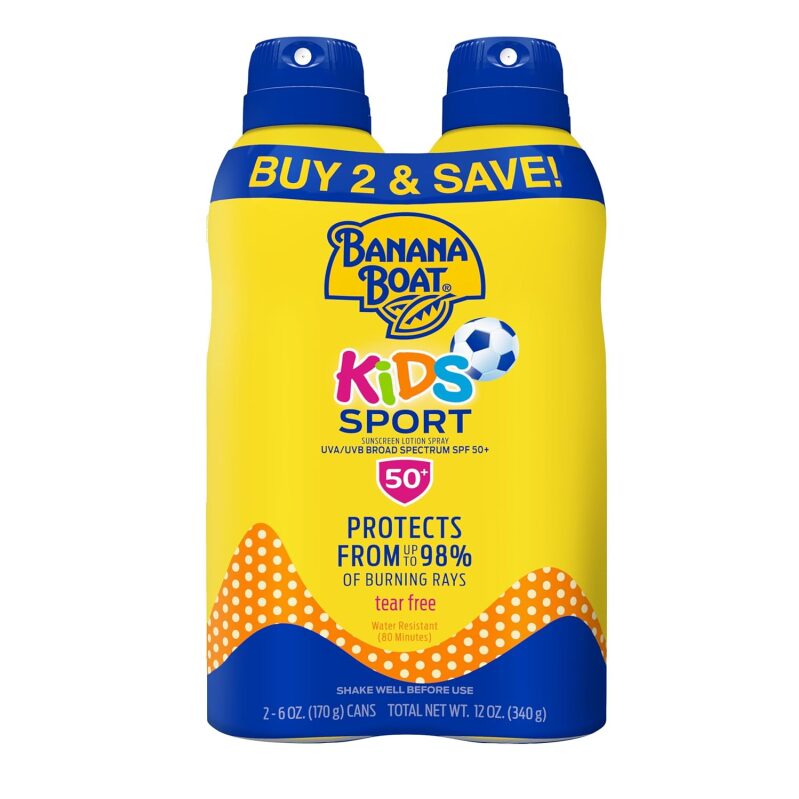 Banana Boat Sport Kids Sunscreen Spray, SPF 50+ (2-Pack)