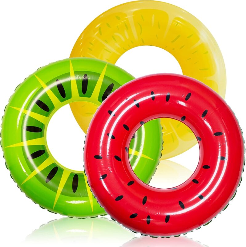 JOYIN Fruit-Themed Inflatable Pool Tubes (3-Pack)