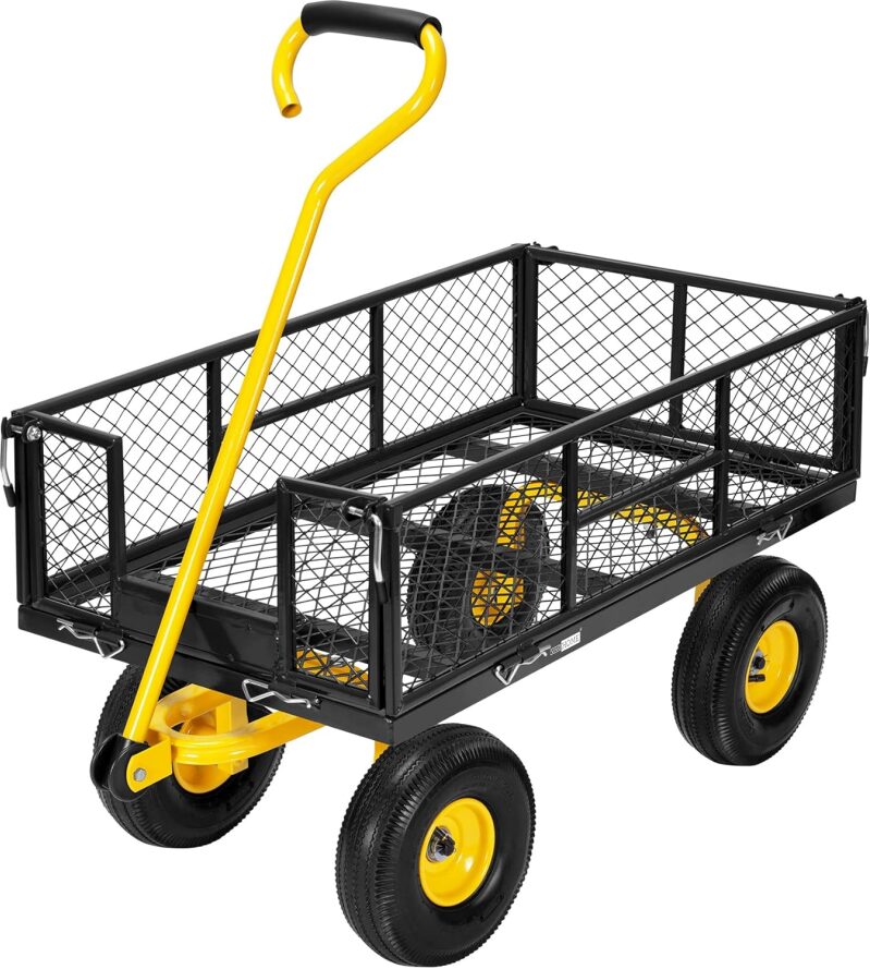 VIVOHOME Heavy Duty Steel Garden Cart (880 Lb. Capacity)