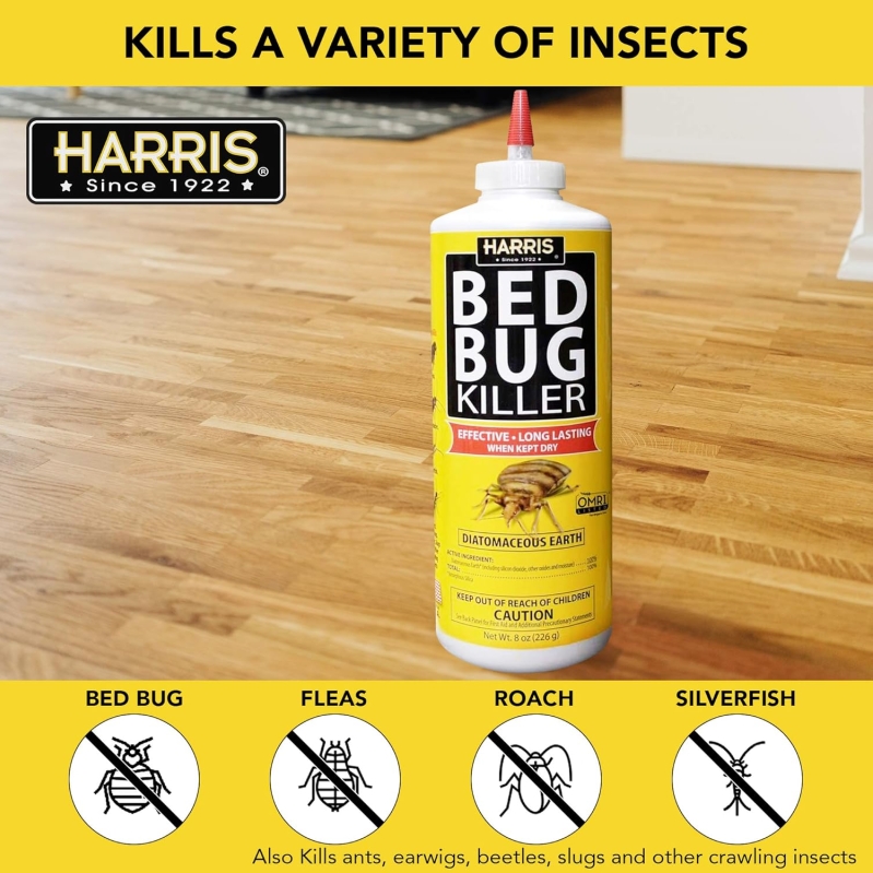 Harris Diatomaceous Earth Bed Bug Killer Powder (8oz)