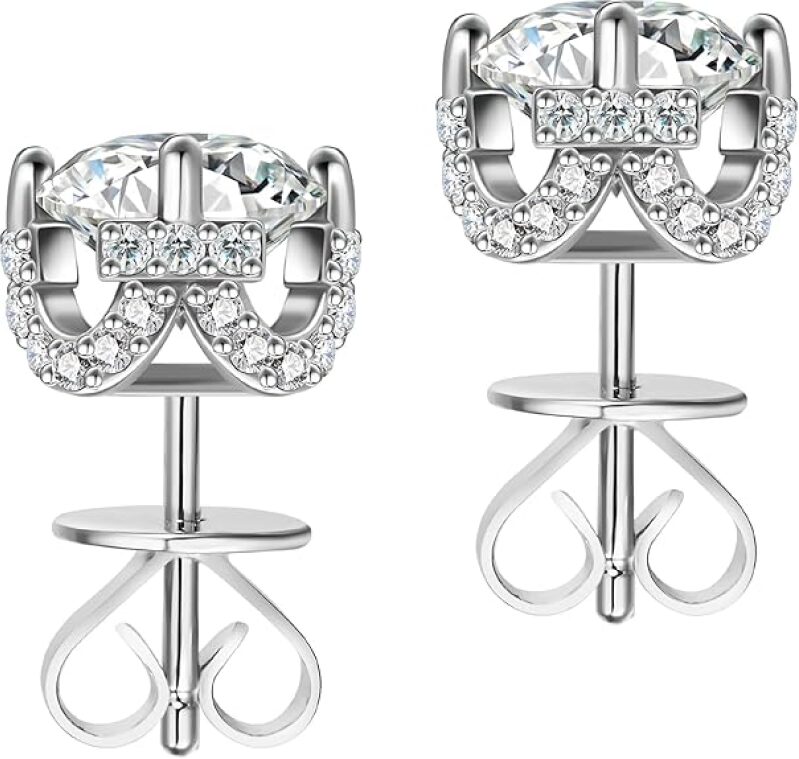 2 Carat Moissanite Stud Earrings | D Color VVS1