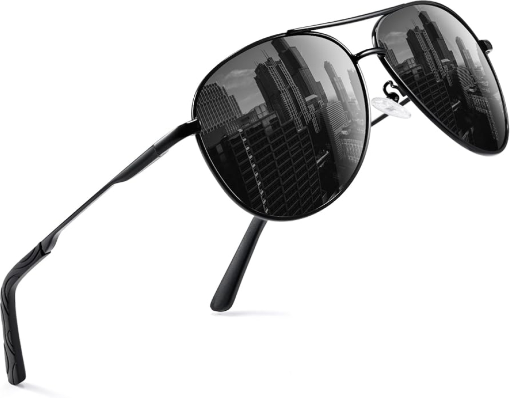 phikttu Polarized Aviator Sunglasses with Spring Hinge