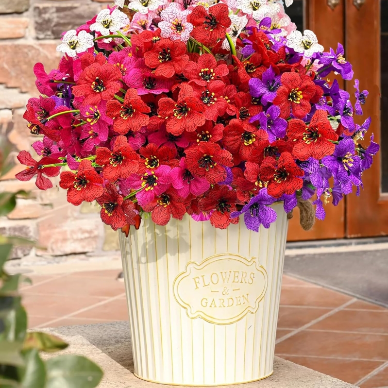 20-Bundle UV-Resistant Artificial Flowers for Outdoors