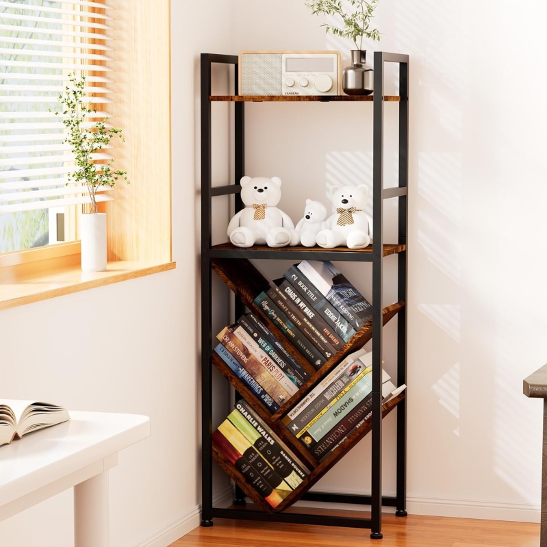 6-Tier Industrial Tree Bookshelf