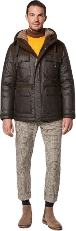 Andrew Marc Men's Sherpa-Lined Hooded Parka