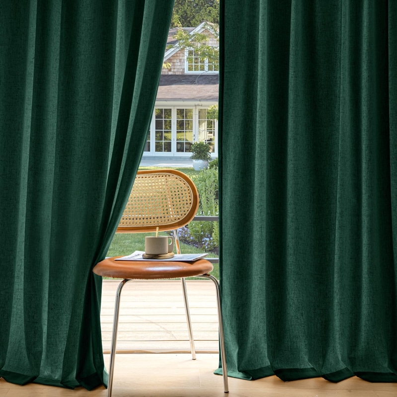 Textured Linen Privacy Curtains (Set of 2)