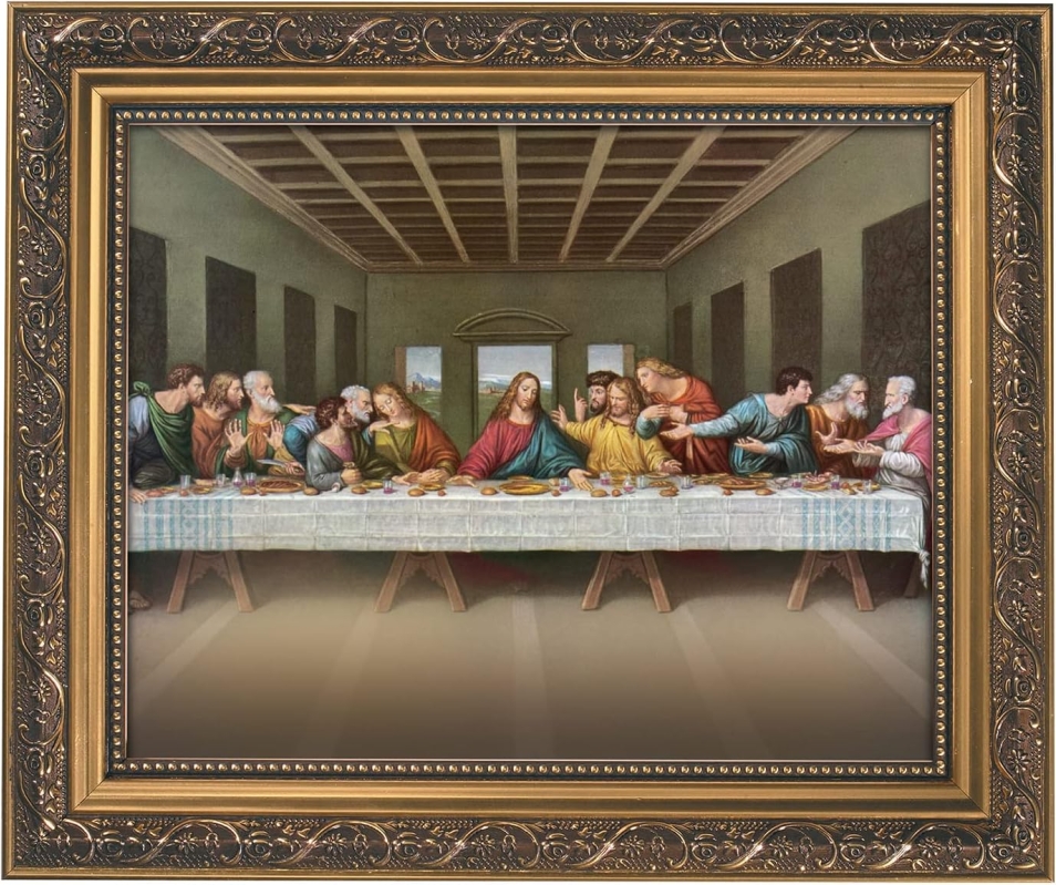 The Last Supper by Da Vinci - Ornate Gold Framed Art