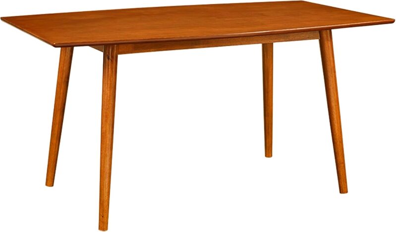 Walker Edison Mid-Century Modern 6-Person Wood Dining Table Set | 60-Inch Rectangle