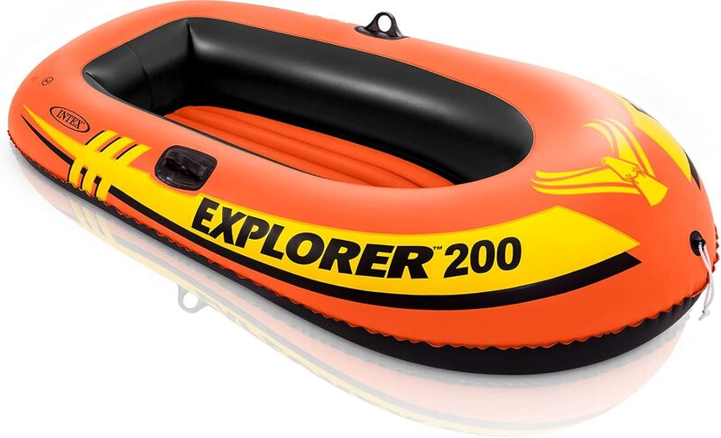 INTEX Explorer 200 Inflatable Boat | 2-Person Capacity, Dual Air Chambers & Welded Oar Locks