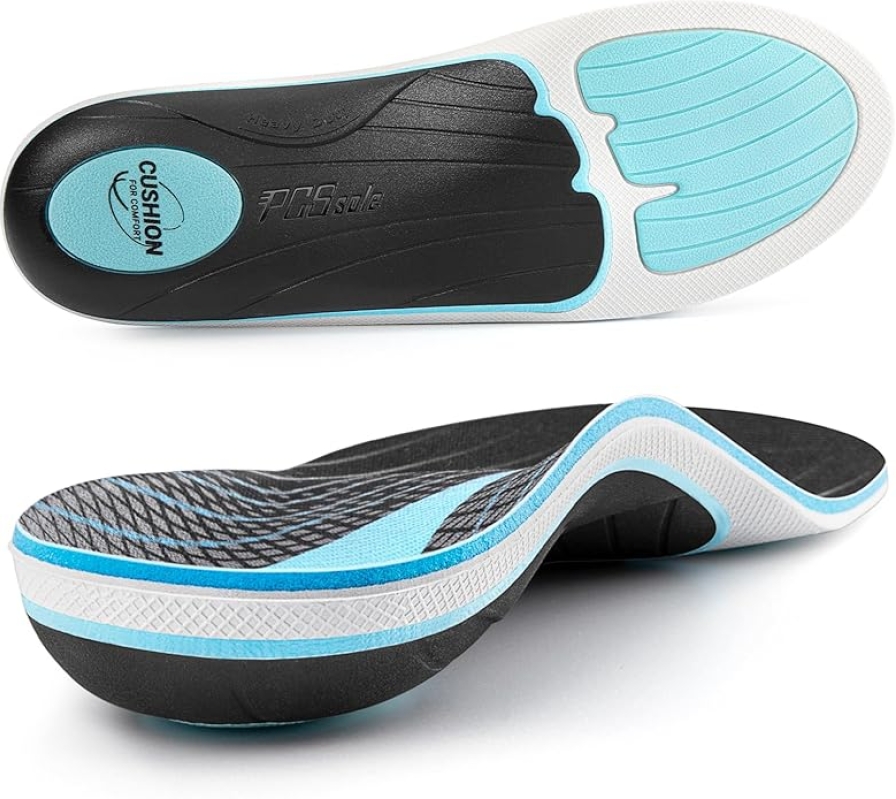 PCSsole Heavy Duty Plantar Fasciitis Insoles for Men & Women (220+ lbs) – High Arch Support, Orthotic Pain Relief for Flat Feet & Work Boots