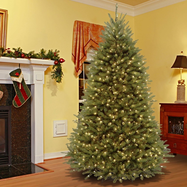 National Tree Company 9 ft Dunhill Fir Pre-Lit Christmas Tree | 900 Dual Color LED Lights