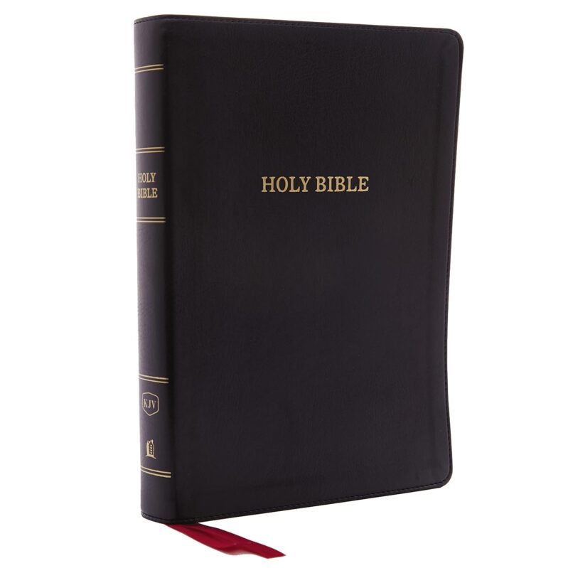 KJV Holy Bible, Giant Print Center-Column Reference Bible, Deluxe Black Leathersoft