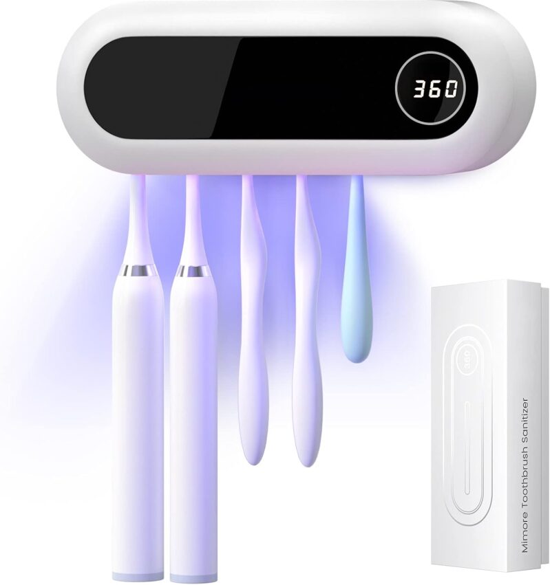 MIMORE Wall Mounted Toothbrush Holder with 5 Slots and Timer Function