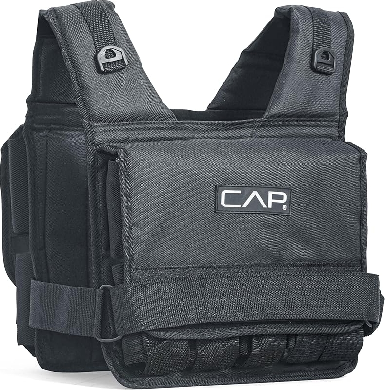 CAP Barbell 20-lb Adjustable Weighted Exercise Vest - Black