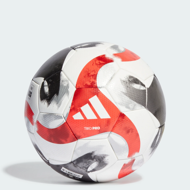 adidas Tiro Pro Soccer Ball - White / Black / Power Red (Size 5)
