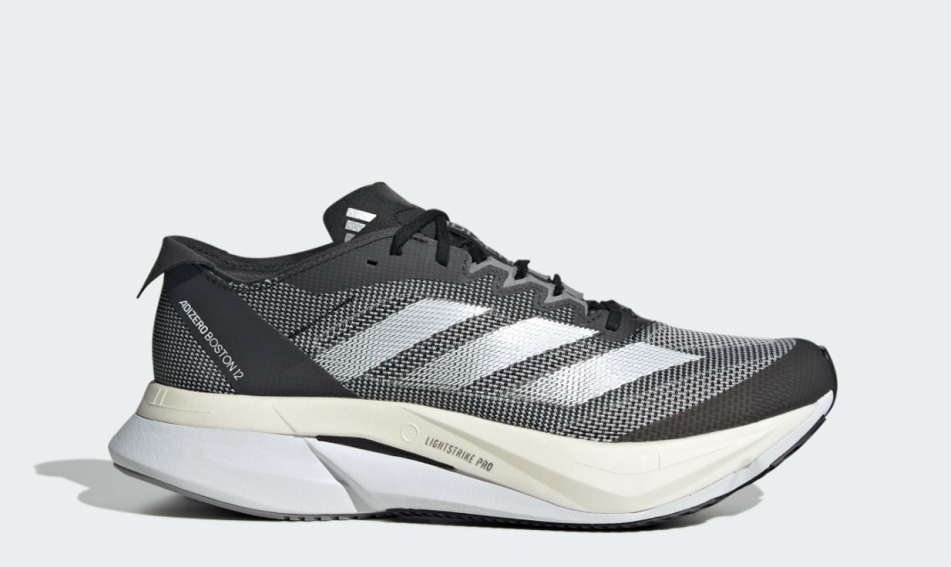 adidas Women's Adizero Boston 12 Running Shoes - Core Black / Cloud White