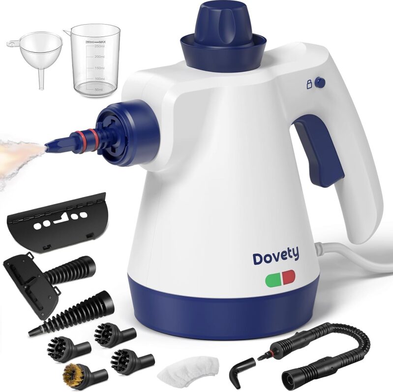 Pressurized Handheld Steam Cleaner with 12-Piece Accessory Kit