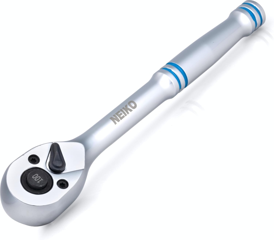 NEIKO 3/8-Inch 100-Tooth Pro-Grade Ratchet Wrench with 3.6-Degree Swing