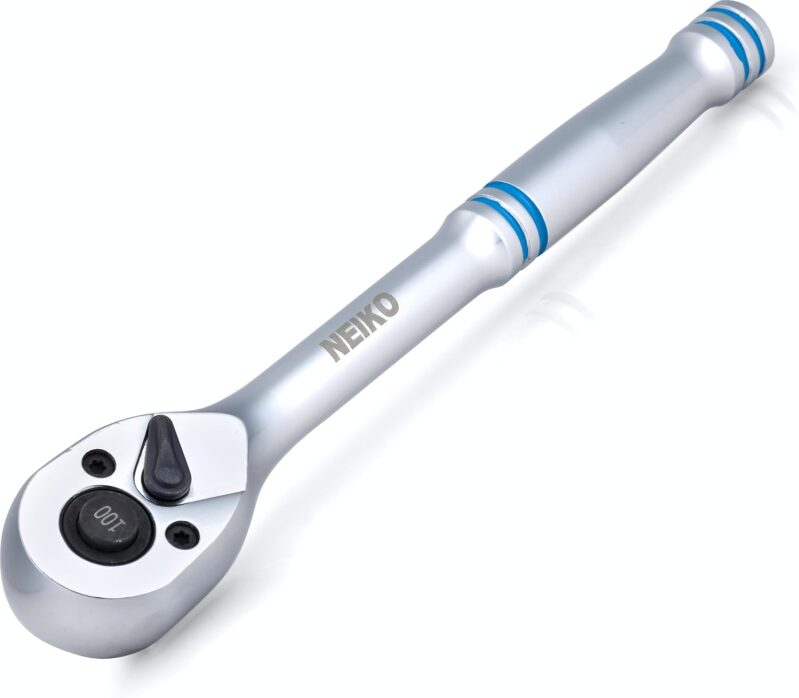 NEIKO 3/8-Inch 100-Tooth Pro-Grade Ratchet Wrench with 3.6-Degree Swing