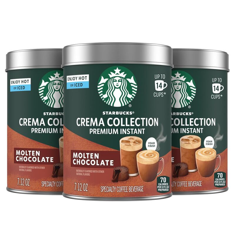 Starbucks Premium Instant Coffee Crema Collection – Molten Chocolate Flavor (100% Arabica)