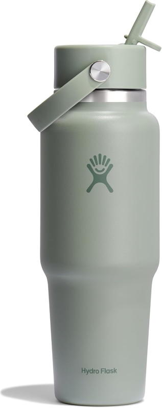 Hydro Flask 32 oz Wide Mouth Water Bottle with Flex Straw Cap - Agave
