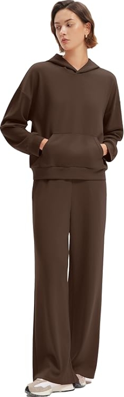 SUUKSESS Women’s 2-Piece Lounge Set - Oversized Air Modal Hoodie and Wide Leg Sweatpants
