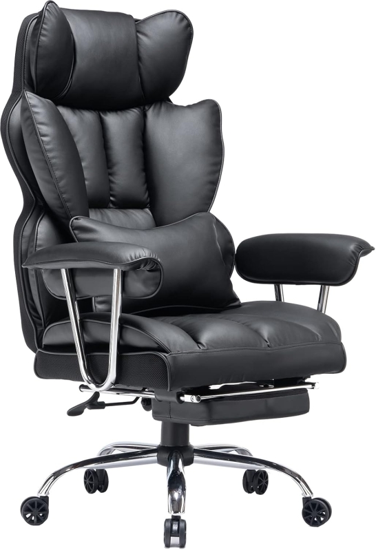 Efomao Big and Tall Executive Office Chair with Footrest - 400lbs Capacity
