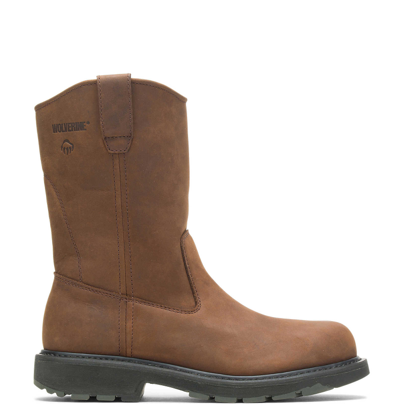 Men's DD Work Wellington - Slip-Resistant Nubuck Leather Pull-On Boots