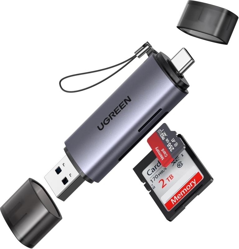 UGREEN 2-in-1 SD Card Reader - USB-C & USB 3.0 Dual Interface Memory Card Adapter