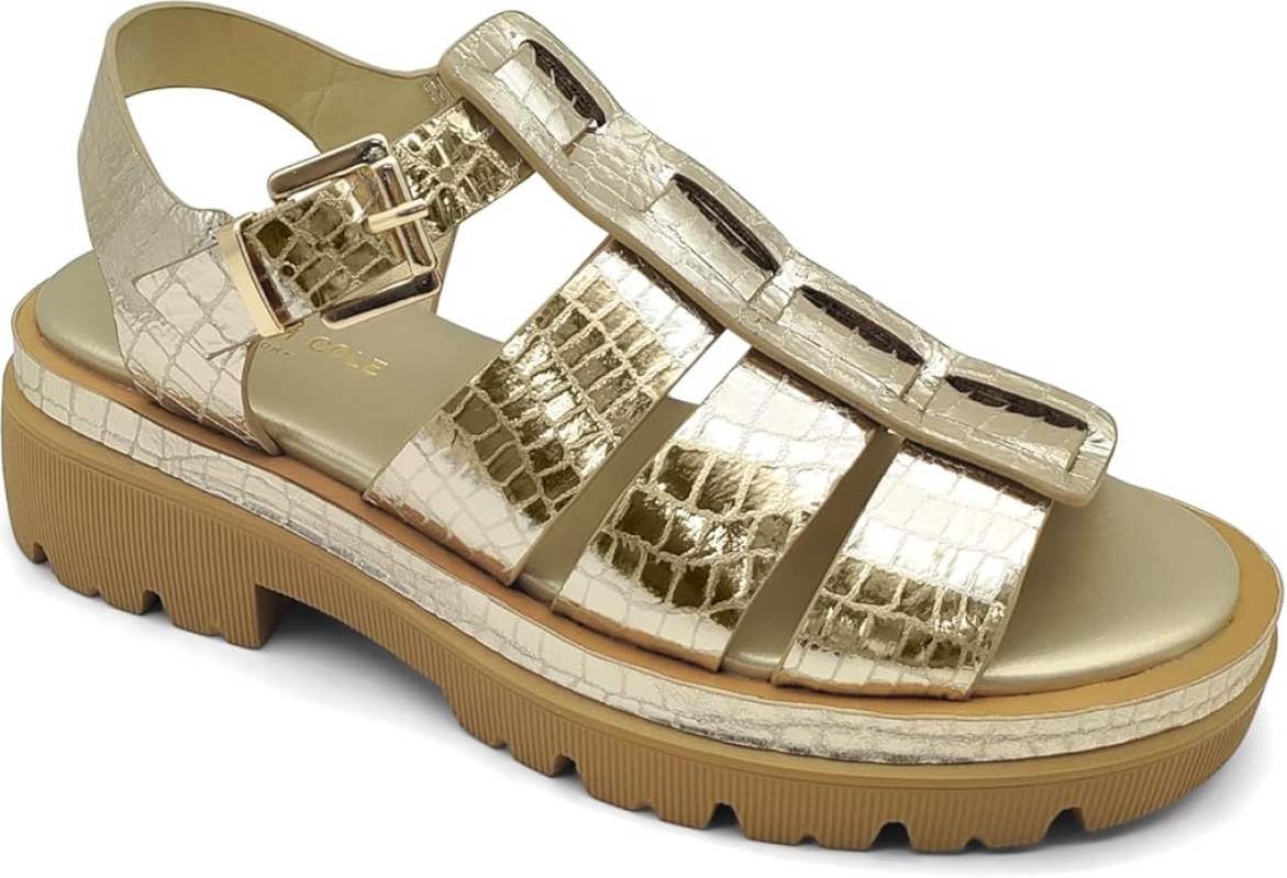 Kenneth Cole Women's Herron Fisherman Sandal - Platform Strappy Sandal with Padded Sock