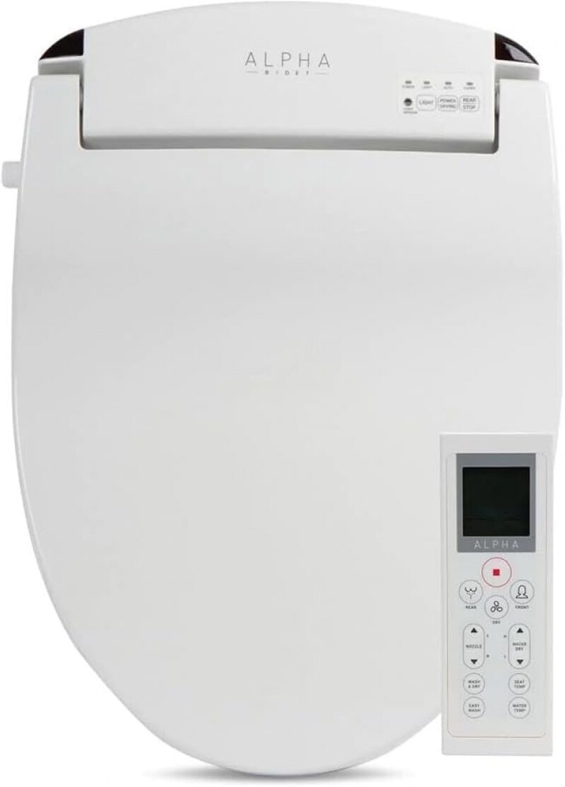 Save $38.90! Alpha Bidet JX2 Elongated Bidet Toilet Seat - Smart, Durable, Affordable