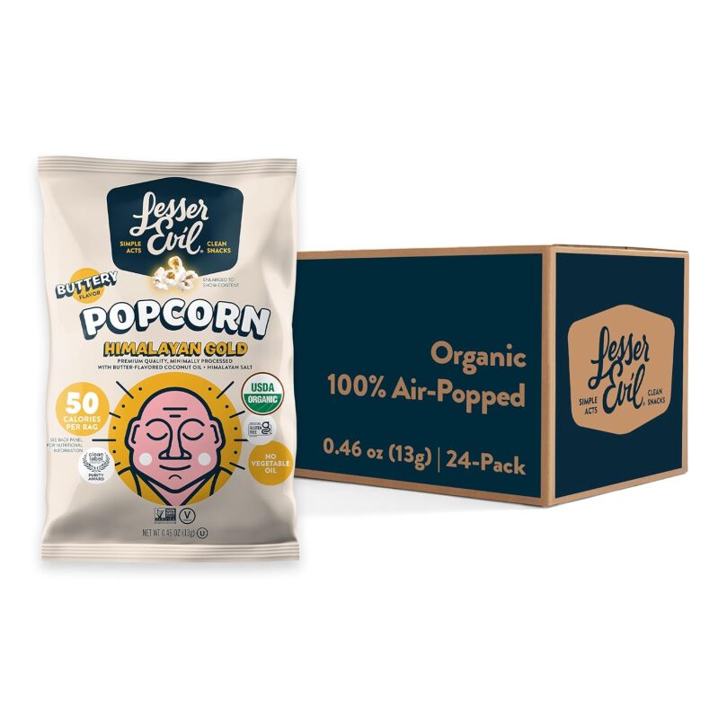 Grab 24-Pack LesserEvil Organic Popcorn Just $6.82 - Unbeatable Savings!