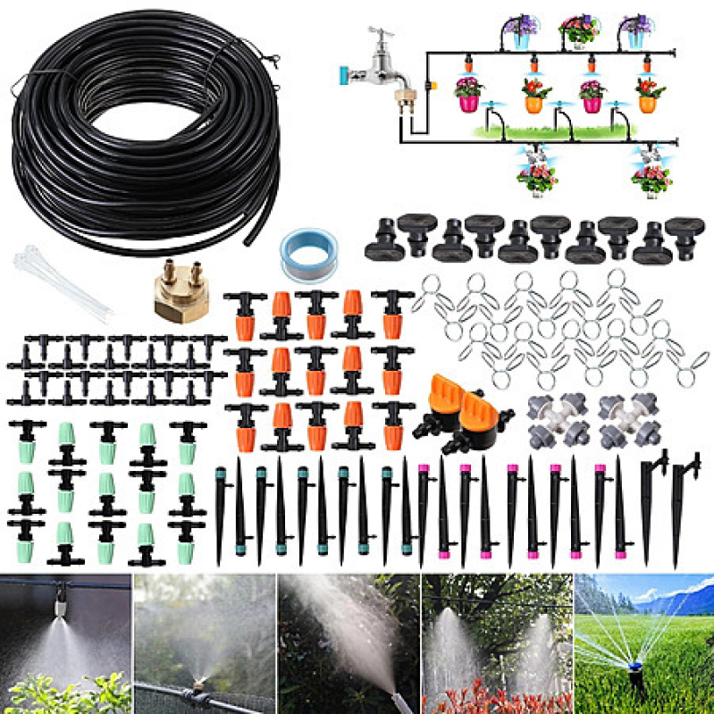 Bshapplus 164‑Ft Garden Irrigation Kit – 139 Pieces for $19.49