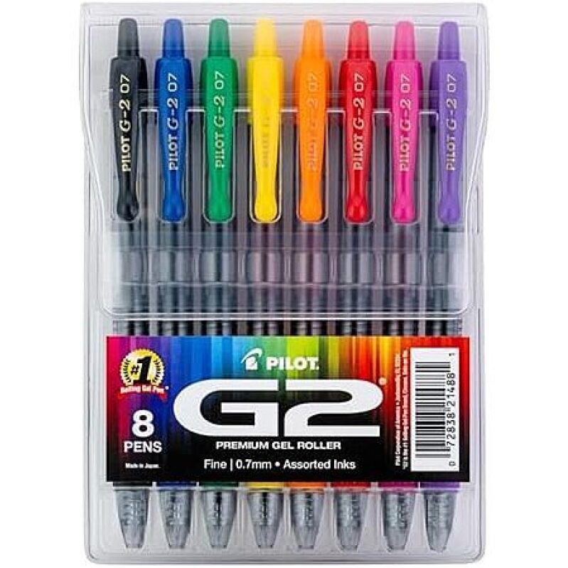 8-Pack Pilot G2 Premium Gel Roller Pens – Rainbow Colors – 36% Off