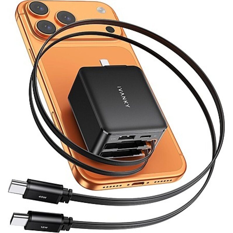 iVANKY 45W Retractable 4-in-1 USB‑C Wall Charger – $16 + Free Shipping