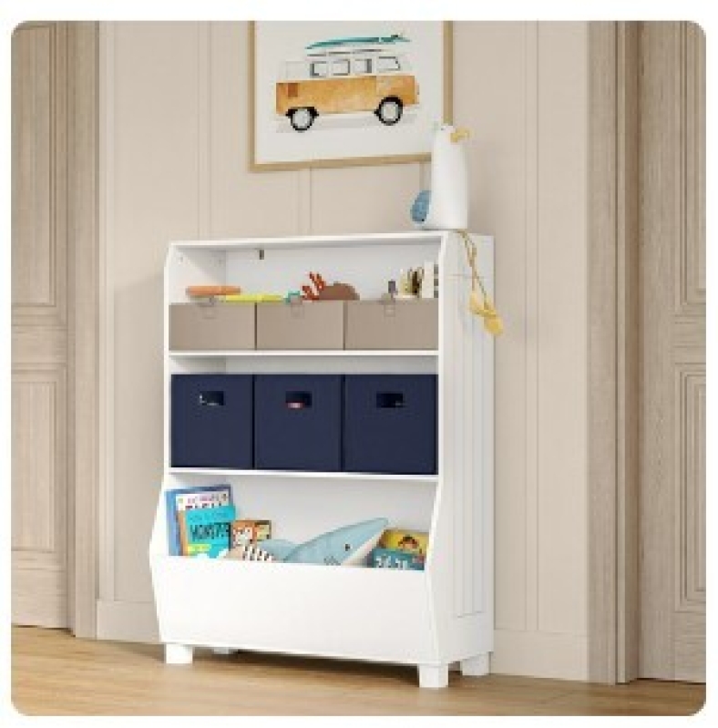RiverRidge Kids 34in Playroom Bookshelf with Toy Bin – $75 Deal