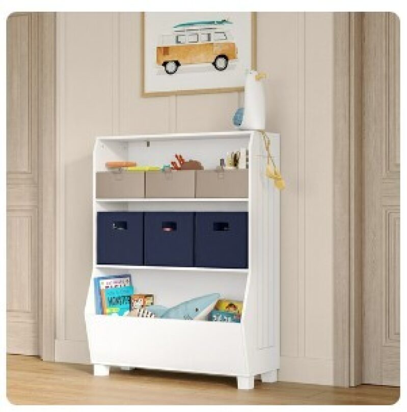RiverRidge Kids 34in Playroom Bookshelf with Toy Bin – $75 Deal