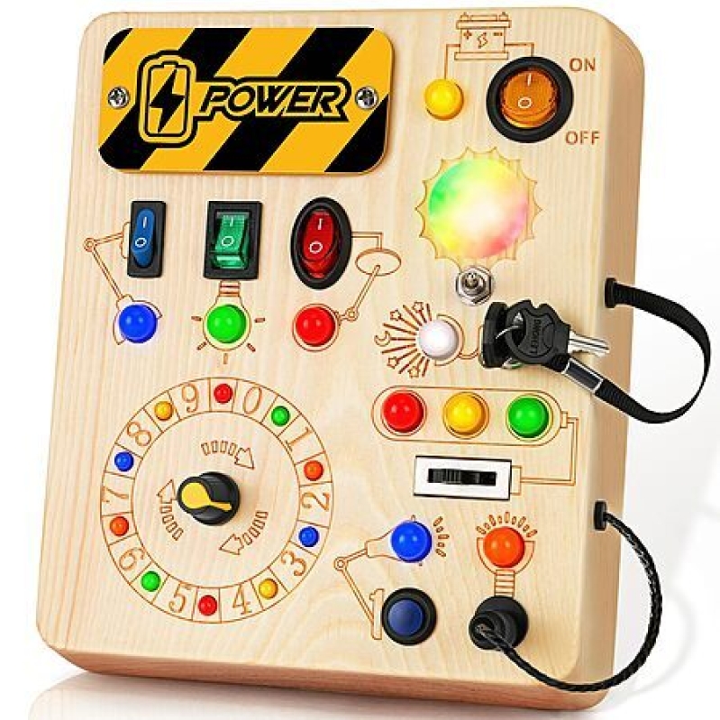 OAKJAR Wooden Toddler Busy Board – 50% Off LED Learning Board