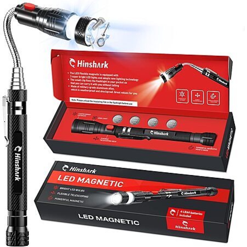 Hinshark Extendable Magnetic Pickup Tool with LED – $8.49 Deal + Free Shipping