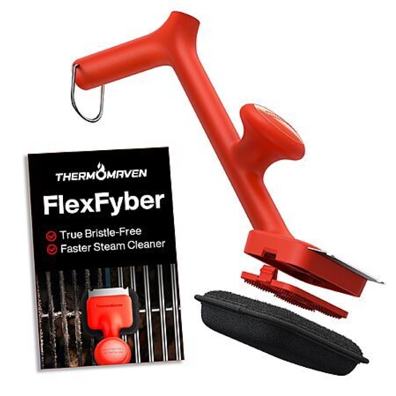 Thermomaven Bristle-Free Steam Grill Brush – Red, $9.99 Deal