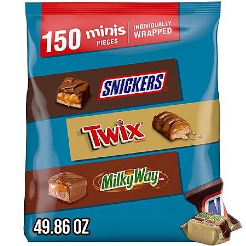Snickers, Twix & Milky Way Minis Variety Pack – 150 Count Bulk Deal